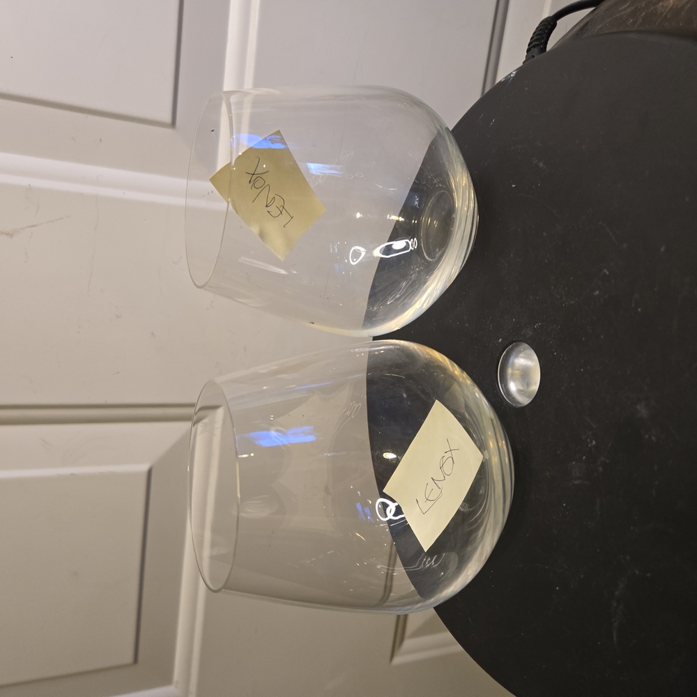 Lenox Crystal Glass Stemless Wine Glasses Tumblers Set of Two
